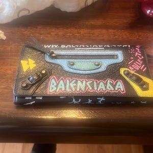 Balenciago graffiti wallet